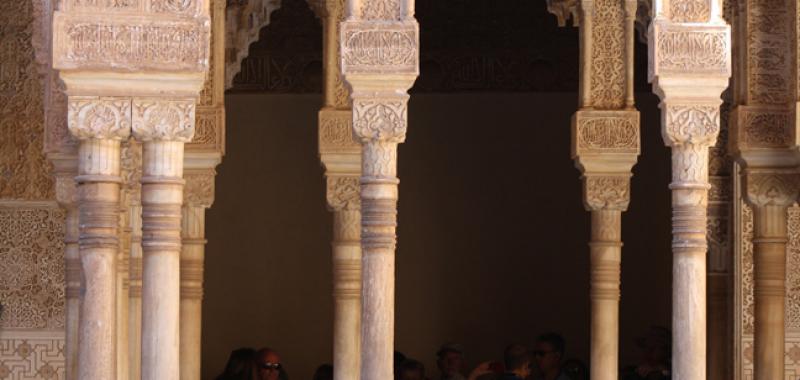 Detalle del patio de los Leones, en La Alhambra